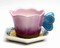 Ceramic Flower Teacup and Honeycomb Saucer, Gift for Her, Gift for Mom, Gift for Friend or Coworker, Tea Party Décor, Café Decor
